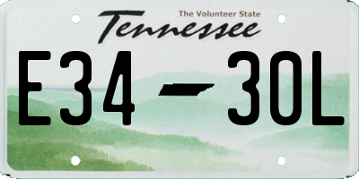 TN license plate E3430L