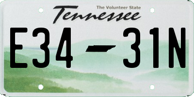 TN license plate E3431N