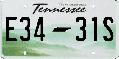 TN license plate E3431S