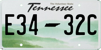 TN license plate E3432C