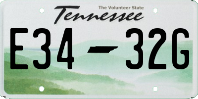 TN license plate E3432G