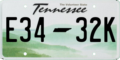TN license plate E3432K