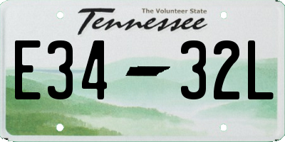 TN license plate E3432L