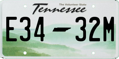 TN license plate E3432M