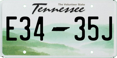 TN license plate E3435J