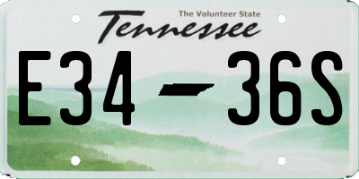 TN license plate E3436S