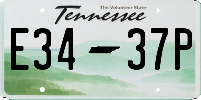 TN license plate E3437P