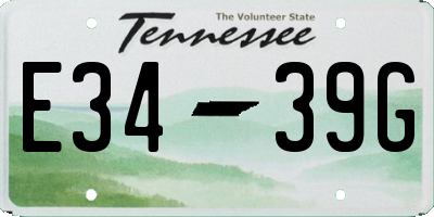 TN license plate E3439G