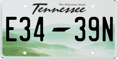 TN license plate E3439N