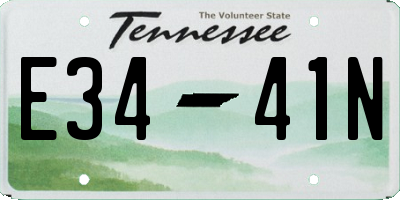 TN license plate E3441N