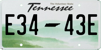 TN license plate E3443E
