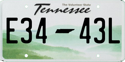 TN license plate E3443L