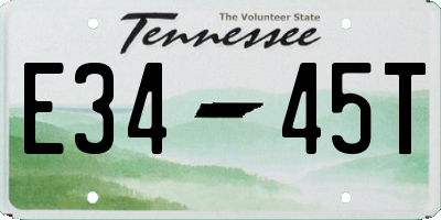 TN license plate E3445T