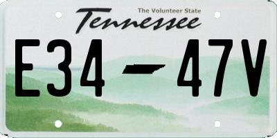 TN license plate E3447V