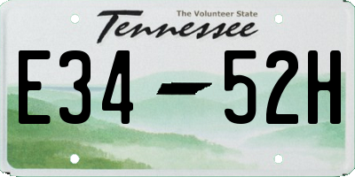 TN license plate E3452H