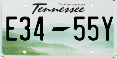 TN license plate E3455Y