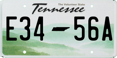 TN license plate E3456A