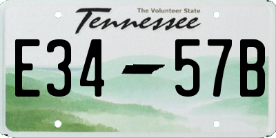 TN license plate E3457B