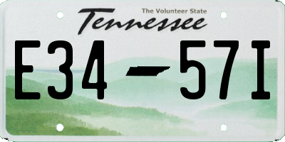 TN license plate E3457I