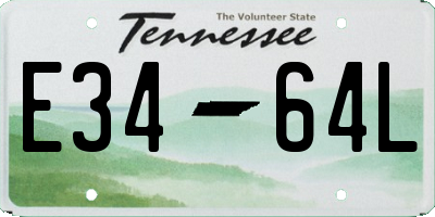 TN license plate E3464L