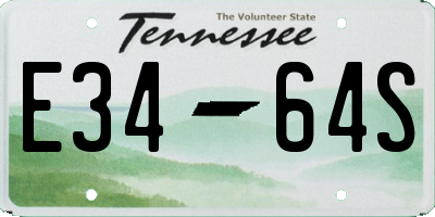 TN license plate E3464S