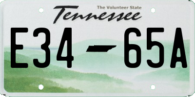 TN license plate E3465A