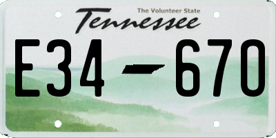 TN license plate E3467O