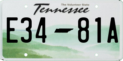 TN license plate E3481A