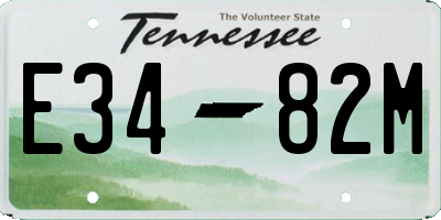 TN license plate E3482M