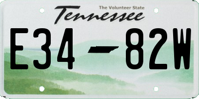 TN license plate E3482W