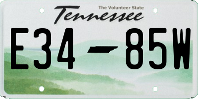 TN license plate E3485W