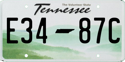 TN license plate E3487C