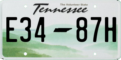 TN license plate E3487H