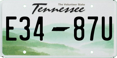 TN license plate E3487U