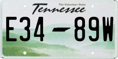TN license plate E3489W