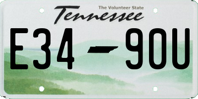 TN license plate E3490U