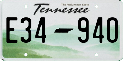 TN license plate E3494O