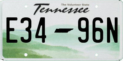 TN license plate E3496N