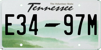 TN license plate E3497M
