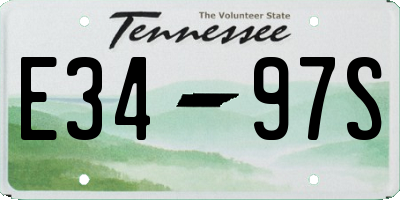 TN license plate E3497S