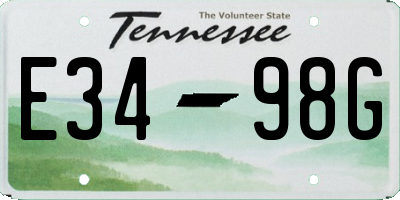 TN license plate E3498G