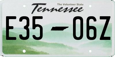 TN license plate E3506Z