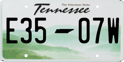 TN license plate E3507W