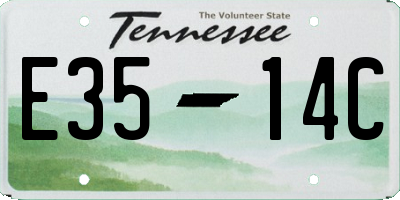TN license plate E3514C