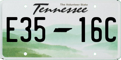 TN license plate E3516C