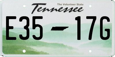 TN license plate E3517G
