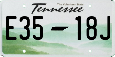 TN license plate E3518J