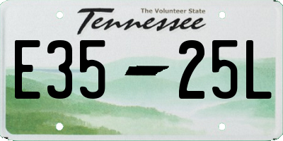 TN license plate E3525L