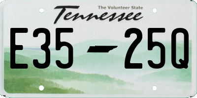 TN license plate E3525Q