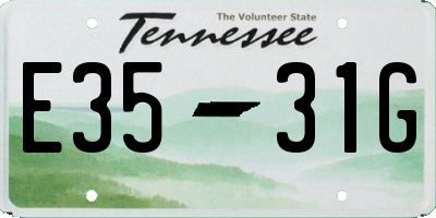 TN license plate E3531G